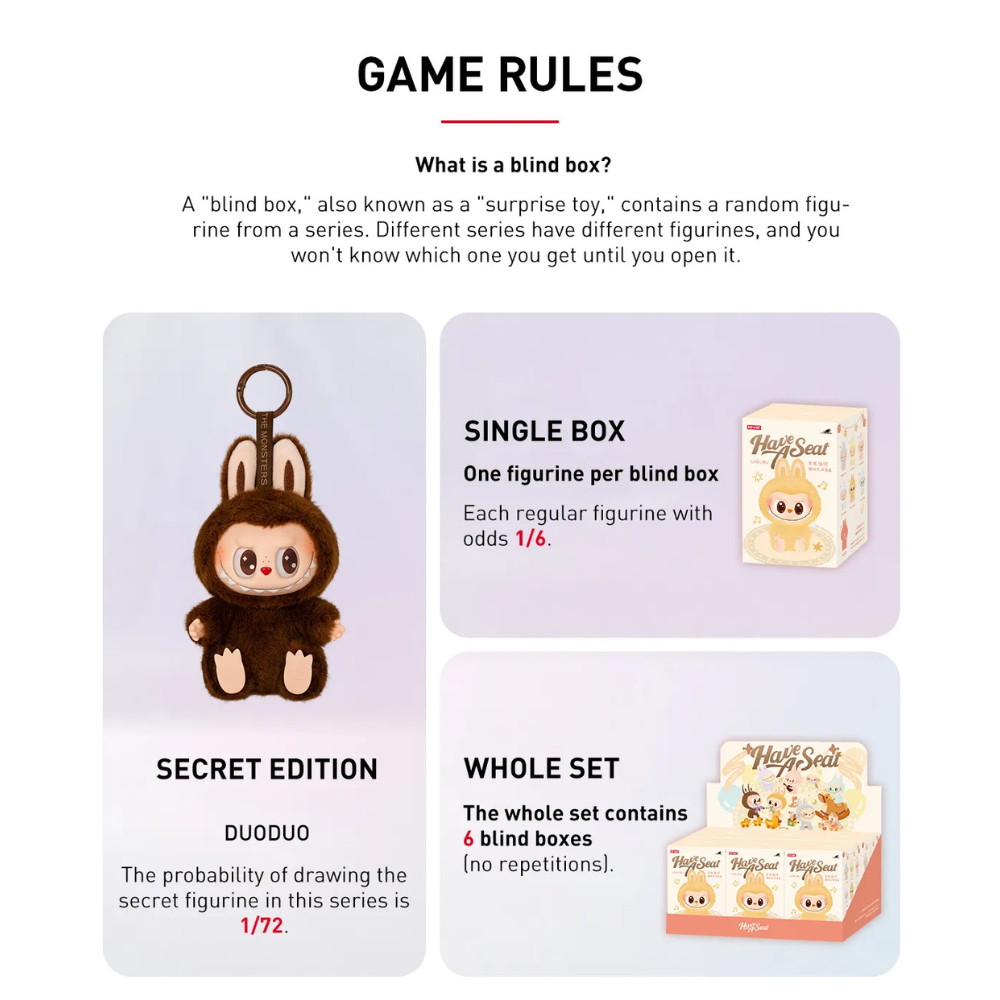 Labubu – Have a Seat Vinyl Plush Blind Box (1 pc) | Mystery Edition Inside