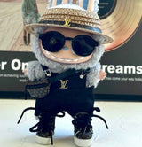 Black Louis Vuitton Overalls Outfit