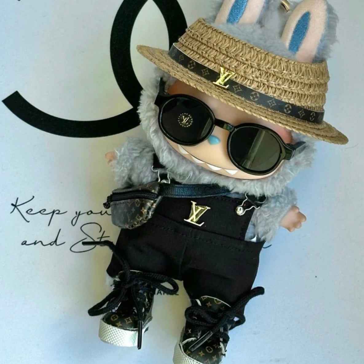 Black Louis Vuitton Overalls Outfit