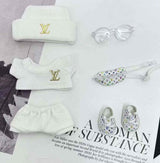 White Louis Vuitton Monogram Outfit