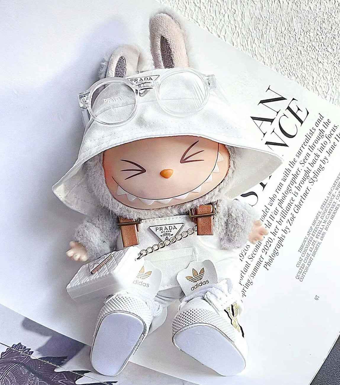 White Prada Overalls Outfit