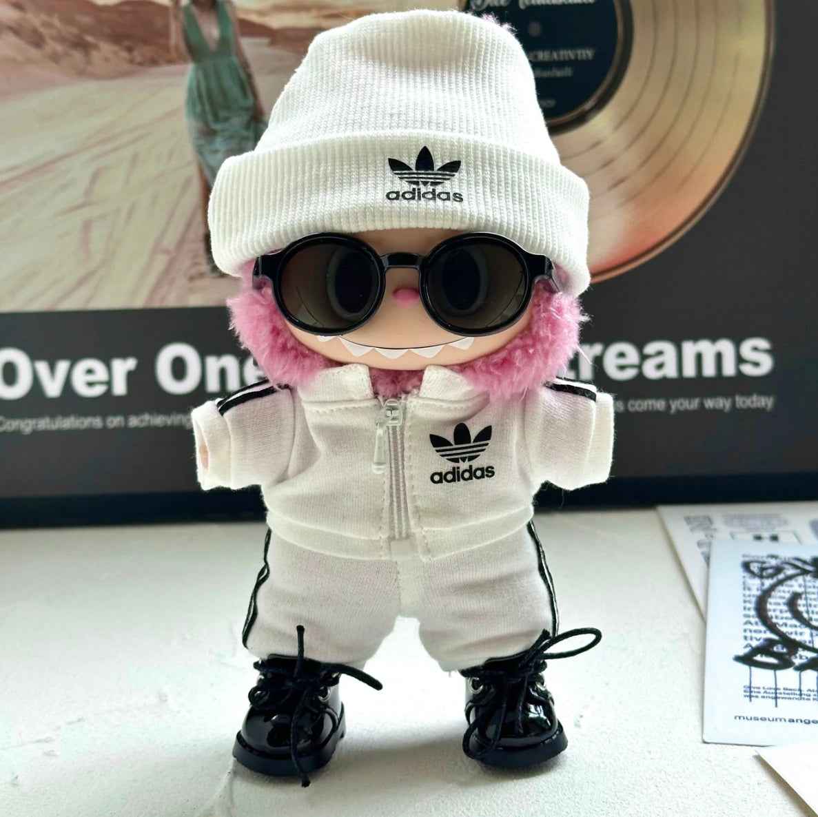 White Adidas Sporty Tracksuit Outfit
