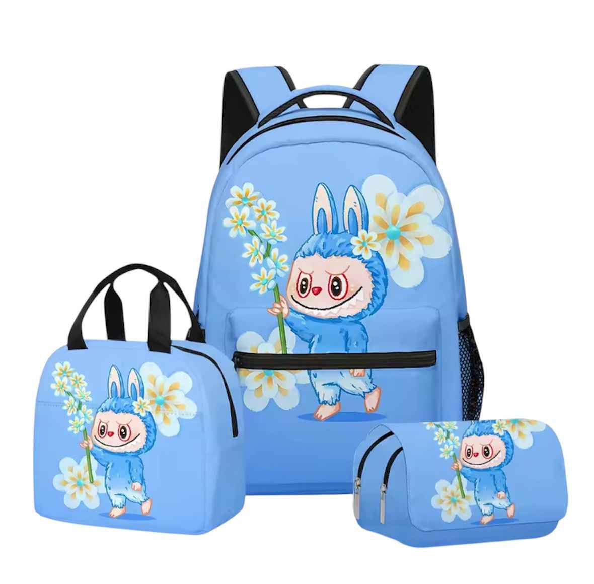Labubu Blue Flower Backpack — (Special Edition)