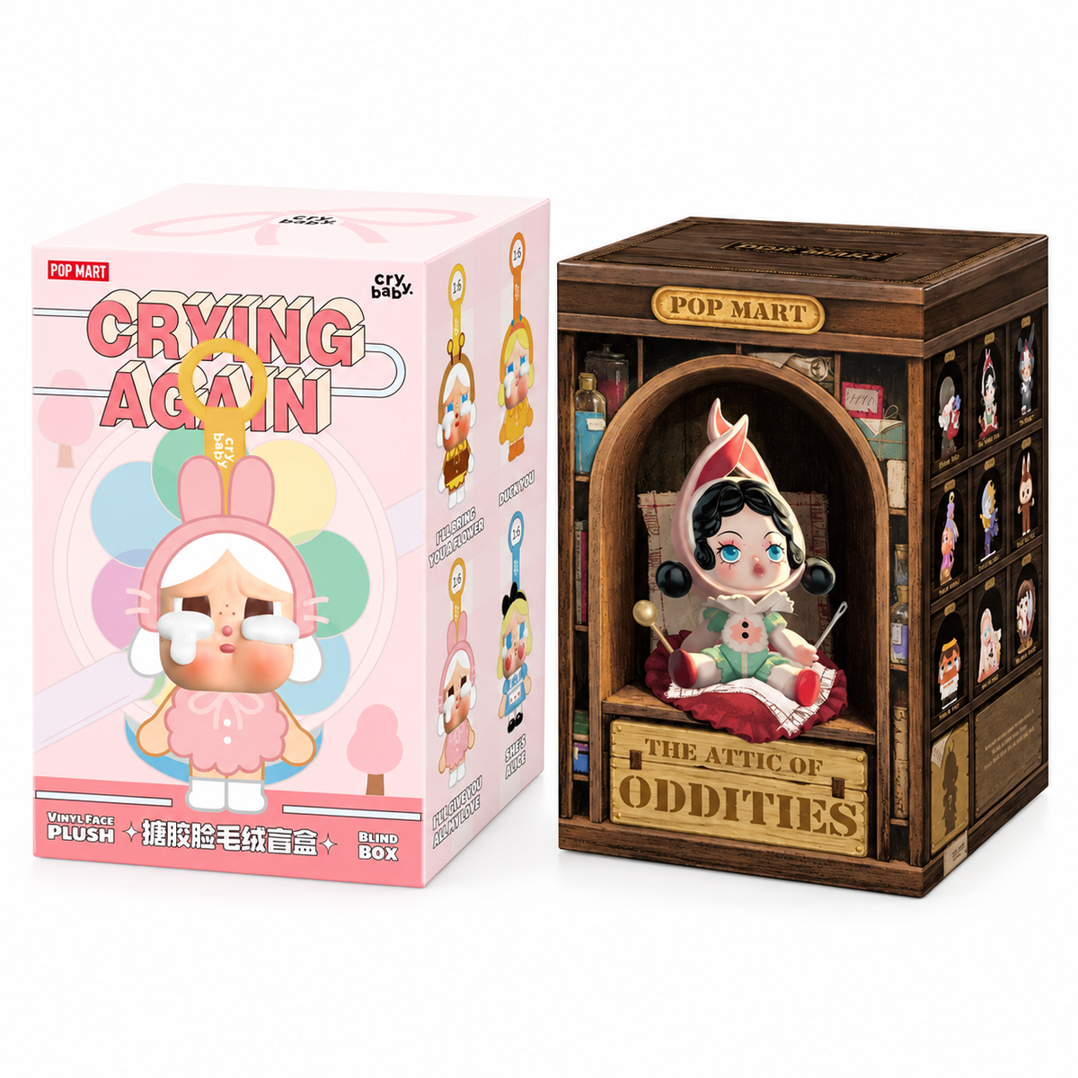 CRYBABY Crying Again and The Attic of Oddities duo white background studio packshot
