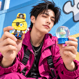 Labubu × SpongeBob + Labubu Big Into Energy Crystal Ball Duo – 2 Blind Boxes — street lifestyle with the two collectibles at human scale